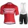 BONTRAGER Circuit red Fahrradbekleidung Radtrikot Satz Kurzarm+Kurz Trägerhose W8JAL