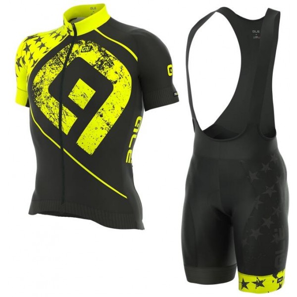 ALE PRR STARS fluo gelb Radbekleidung Radtrikot Kurzarm+Kurz Trägerhose 52ZZ7 ALE PRR STARS fluo gelb Radbekleidung Radtrikot Kurzarm+Kurz Trägerhose 52ZZ7