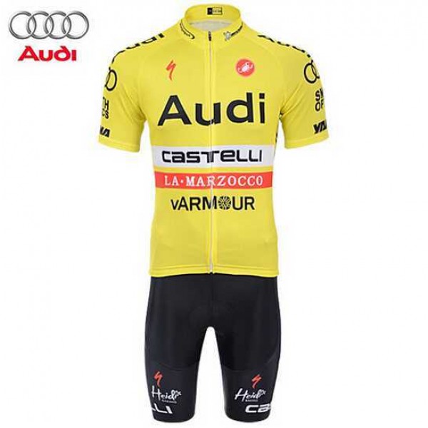 2015 AUDI Fahrradbekleidung Satz Fahrradtrikot Kurzarm Trikot und Kurz Radhose gelb 3V7PQ 2015 AUDI Fahrradbekleidung Satz Fahrradtrikot Kurzarm Trikot und Kurz Radhose gelb 3V7PQ