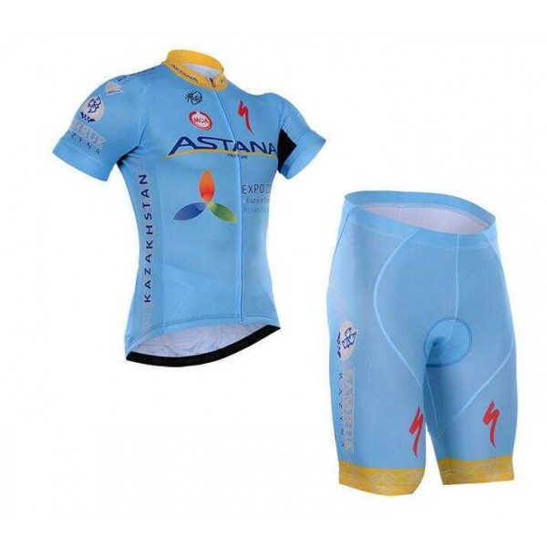 2016 ASTANA Fahrradbekleidung Radteamtrikot Kurzarm+Kurz Radhose blau KYQQ4 2016 ASTANA Fahrradbekleidung Radteamtrikot Kurzarm+Kurz Radhose blau KYQQ4