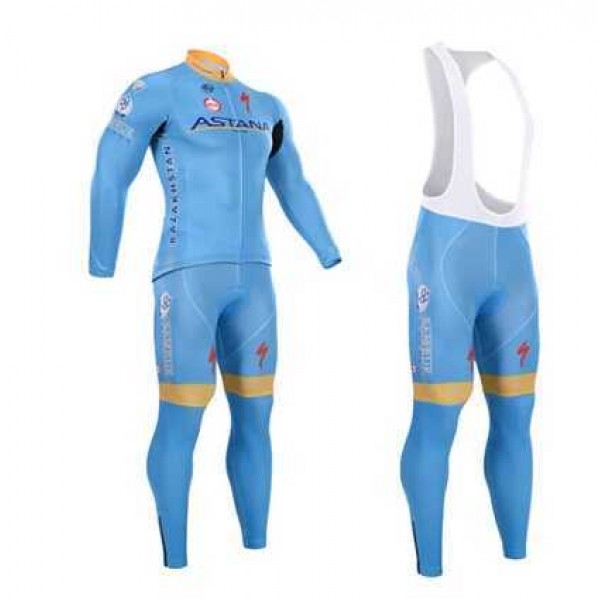 2015 Astana Fahrradbekleidung Radtrikot Langarm+Lang Trägerhose D594B 2015 Astana Fahrradbekleidung Radtrikot Langarm+Lang Trägerhose D594B