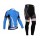 Castelli 2014 Fahrradbekleidung Radtrikot Satz Langarm und Lange Radhose blau X6RII