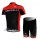 Castelli Pro Team Radbekleidung Radtrikot Kurzarm und Fahrradhosen Kurz Rot SD5SM
