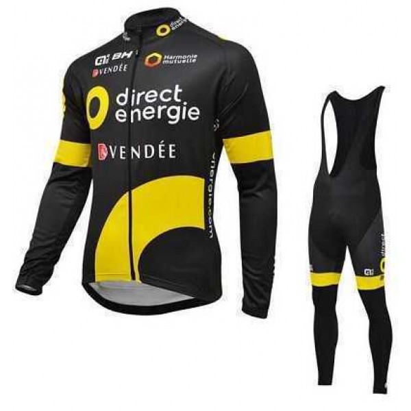 2016 DIRECT ENERGIE Fahrradbekleidung Radtrikot Langarm+Lang Trägerhose AEUPC 2016 DIRECT ENERGIE Fahrradbekleidung Radtrikot Langarm+Lang Trägerhose AEUPC