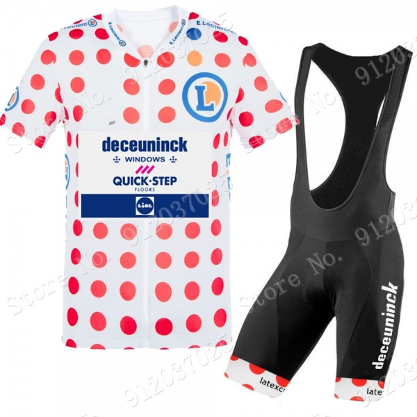 Polka Dota Deceuninck quick step Tour De France 2021 Team Fahrradbekleidung Radteamtrikot Kurzarm+Kurz Radhose RBbKS3 Polka Dota Deceuninck quick step Tour De France 2021 Team Fahrradbekleidung Radteamtrikot Kurzarm+Kurz Radhose RBbKS3