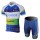 2013 Green Edge ORICA Fahrradkleidung Radsportbekleidung Kurzarm Trikot+Trägerhose Kurz blau ESBSK