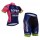 2015 Lampre Merida Fahrradbekleidung Satz Fahrradtrikot Kurzarm Trikot und Kurz Radhose ZTDB7