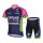 Lampre Merida 2014 Radbekleidung Radtrikot Kurzarm und Fahrradhosen Kurz blau DY02G