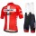 Trek-Segafredo Danish champion 2018 Fahrradbekleidung Radtrikot Satz Kurzarm+Kurz Trägerhose J6C8H