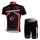 Merida Multivan Flex Stay Radbekleidung Radtrikot Kurzarm und Fahrradhosen Kurz Schwarz Rot KV2QQ