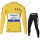 Deceuninck quick step 2021 Tour De France Fahrradbekleidung Radtrikot Langarm+Lang Trägerhose RBUJU