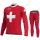 Swiss FDJ 2021 Fahrradbekleidung Radtrikot Langarm+Lang Trägerhose AWSOS