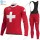 Swiss FDJ Winter Thermal Fleece 2021 Fahrradbekleidung Radtrikot Langarm+Lang Trägerhose POZLV