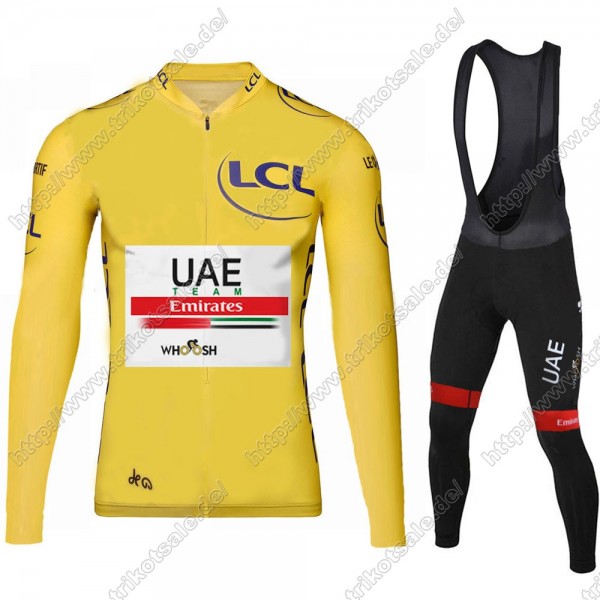 UAE EMIRATES Tour De France 2021 Fahrradbekleidung Radtrikot Langarm+Lang Trägerhose JKMND UAE EMIRATES Tour De France 2021 Fahrradbekleidung Radtrikot Langarm+Lang Trägerhose JKMND