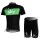 SKY Pro Team Radbekleidung Radtrikot Kurzarm und Fahrradhosen Kurz Schwarz grün S6G7K