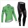 Tour de France le coq sportif 2014 Set Fahrradbekleidung Radtrikot Langarmen grün+Lange Fahrradhose G0R4Y