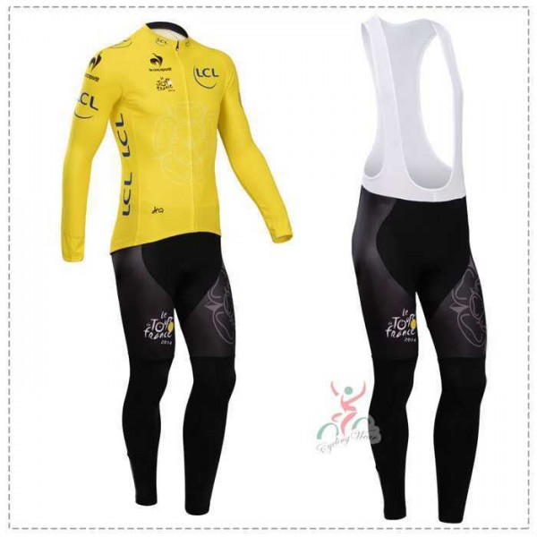 Tour de France le coq sportif 2014 Fahrradbekleidung Radtrikot Langarmen gelb+Lange Trägerhosen Online QQZPB Tour de France le coq sportif 2014 Fahrradbekleidung Radtrikot Langarmen gelb+Lange Trägerhosen Online QQZPB