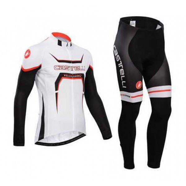 Castelli 2014 Fahrradbekleidung Set Langarmtrikot+Lange Radhose weiß Schwarz Rot ZH3RA Castelli 2014 Fahrradbekleidung Set Langarmtrikot+Lange Radhose weiß Schwarz Rot ZH3RA