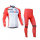 2014 Katusha Fahrradbekleidung Set Langarmtrikot+Lange Radhose Rot weiß RN9P4