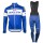 2018 Quick Step Floors blau Fahrradbekleidung Set Langarmtrikot+Lange Trägerhose Y7HKH