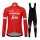 Trek Segafredo 2018 Rot Fahrradbekleidung Set Langarmtrikot+Lange Trägerhose Z2PQN