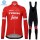 Trek Segafredo 2018 Rot thermaal Fahrradbekleidung Set Langarmtrikot+Lange Trägerhose LN09U